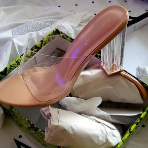 Beige clear heels